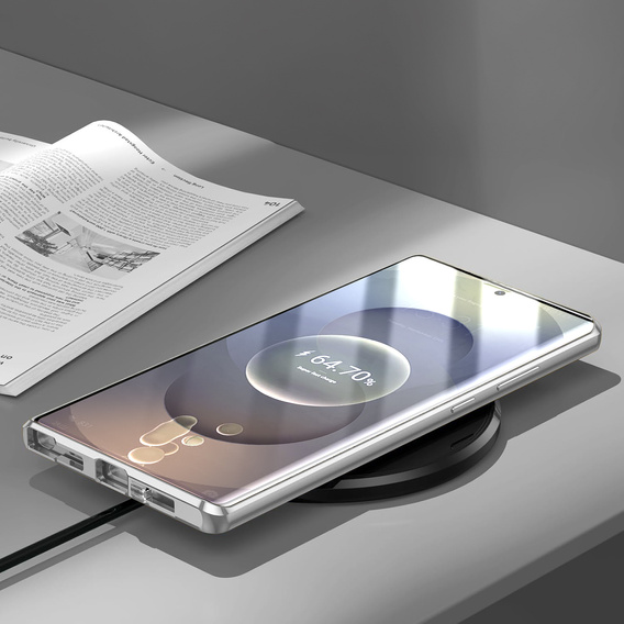 Чохол для Samsung Galaxy S25 Ultra, Magnetic Dual Glass, сріблястий