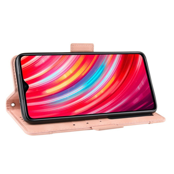 Футляр з клапаном для Xiaomi Redmi Note 8 Pro, Card Slot, рожевий