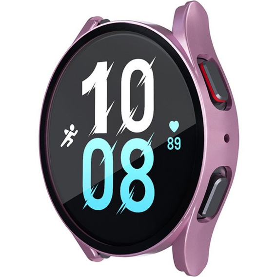 Силиконовый футляр со встроенным защитным стеклом до Galaxy Watch5 44mm, Rose Gold