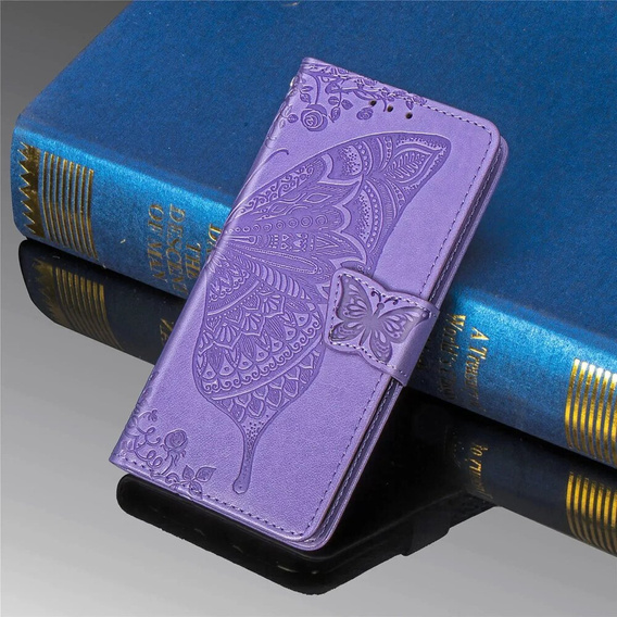 Чохол-книжка для Xiaomi Poco F6, Butterfly, фіолетовий