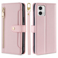 Откидной чехол для Motorola Moto G73 5G, Wallet Zipper Pocket, розовый