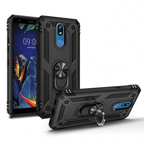 Бронированный Чехол до LG K40, Nox Case Ring, чёрный