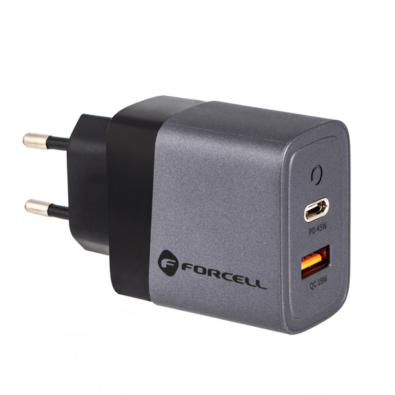 Forcell Зарядное устройство USB-C 3A 45W PD QC 4.0 - White