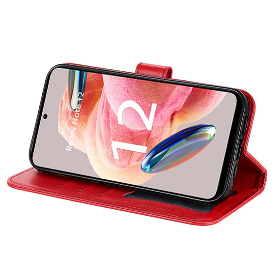 Чохол-книжка для Xiaomi Redmi Note 12 4G, Mandala Flower, червоний