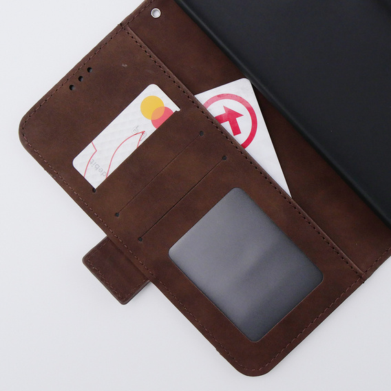 Футляр з клапаном для Motorola Moto G54 5G, Card Slot, коричневий