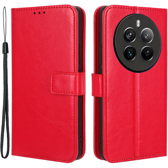 Откидной чехол для Realme 12 Pro 5G / 12 Pro+ 5G, Crazy Horse Wallet, красный