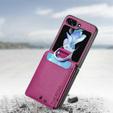Чехол для Samsung Galaxy Z Flip7 FE / Z Flip6, Card Slot Ring Case, фиолетовый