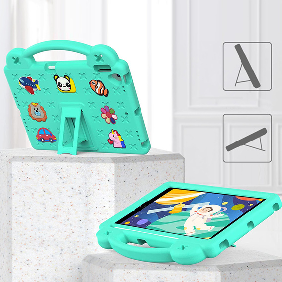 Детский чехол для iPad 10.2" 2021/2020/2019 (9/8/7 gen.) / Air 10.5" 2019 (3 gen.), Cute Patterns, с подставкой, зелёный