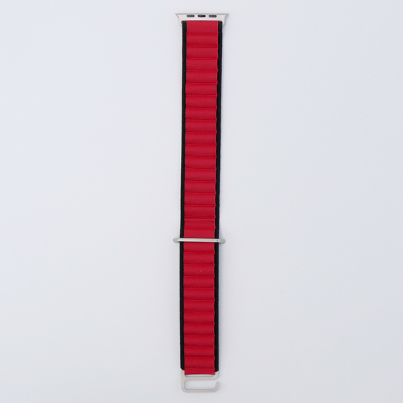 Нейлоновый ремешок для Apple Watch 1/2/3/4/5/6/7/8/SE/ULTRA 42/44/45/49 мм, чёрный / красная