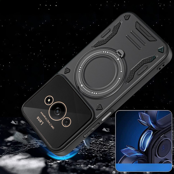 Бронированный чехол для Xiaomi Redmi A3, Magnetic Ring, чёрный