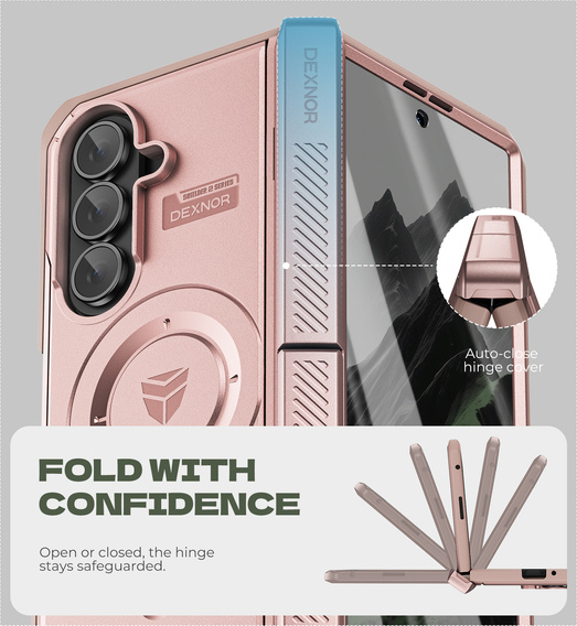 Бронированный чехол Dexnor Magnetic с двойными подставками для Samsung Galaxy Z Fold7