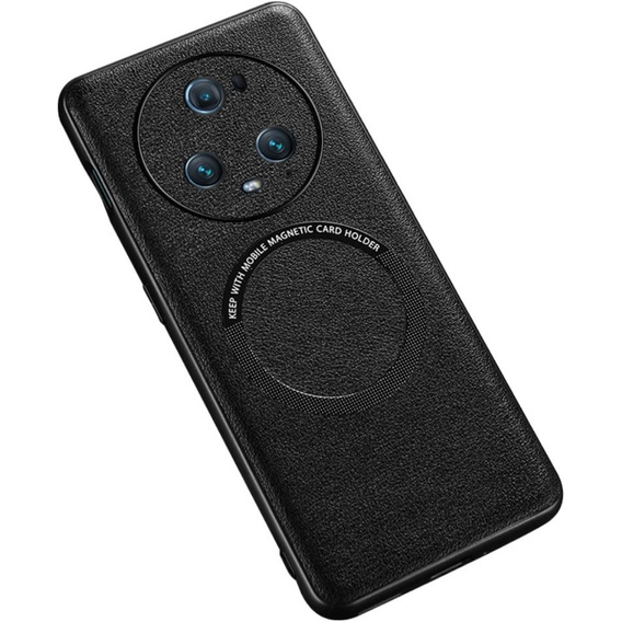 Чехол до Honor Magic 5 Pro, Leather Hybrid MagSafe, чёрный
