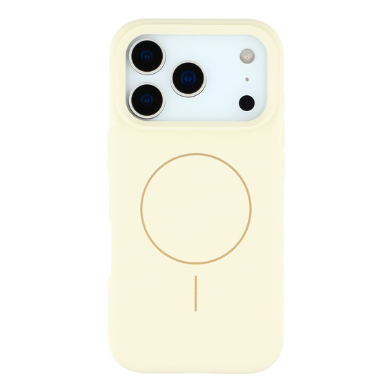 Силиконовый чехол для iPhone 17 Pro Max - совместим с MagSafe, противоударный, бежевый