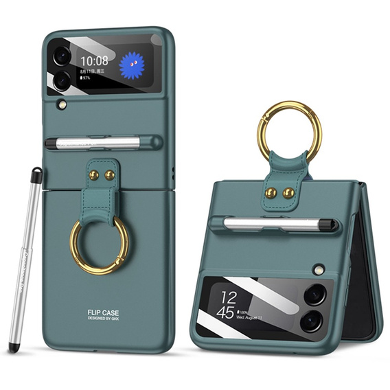 Чехол GKK Ring Holder + Pen до Samsung Galaxy Z Flip3 5G, Black
