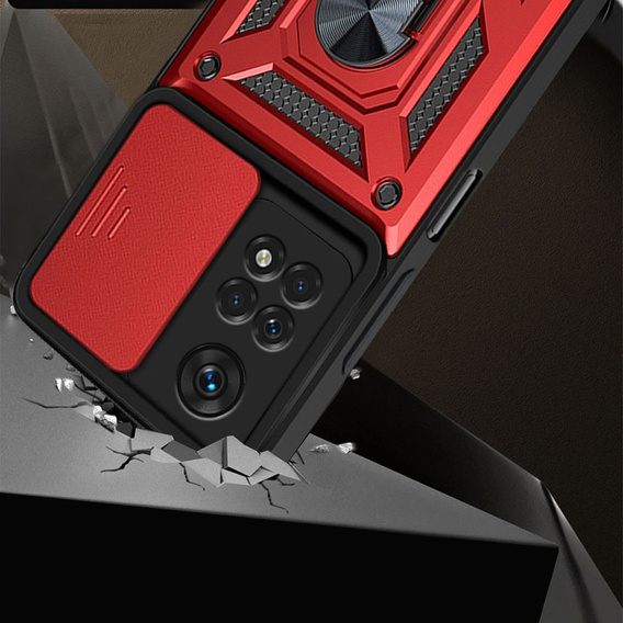Чехол NOX Camera Slide Xiaomi Redmi Note 11 Pro 4G, CamShield Slide, красный