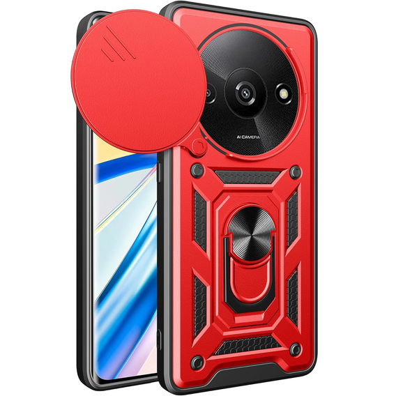 Чехол NOX Camera Slide Xiaomi Redmi A3, CamShield Slide, красный
