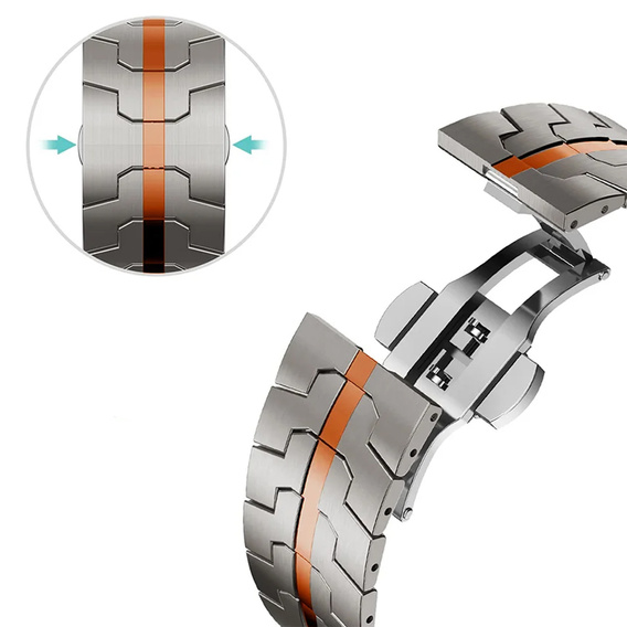 Браслет Stainless Segments до Apple Watch 7/6/5/4/SE/3/2/1 45/44/42mm, Silver