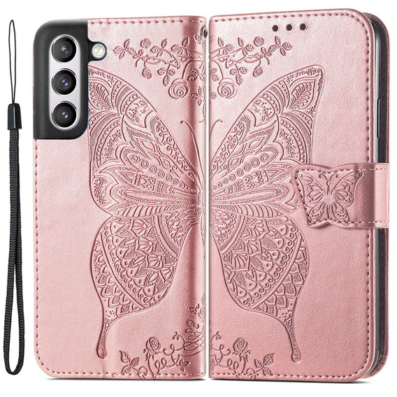 Чохол-книжка для Samsung Galaxy S21 FE, Butterfly, рожевий rose gold