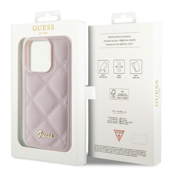 Чехол Guess Quilted Metal Logo для iPhone 15 Pro