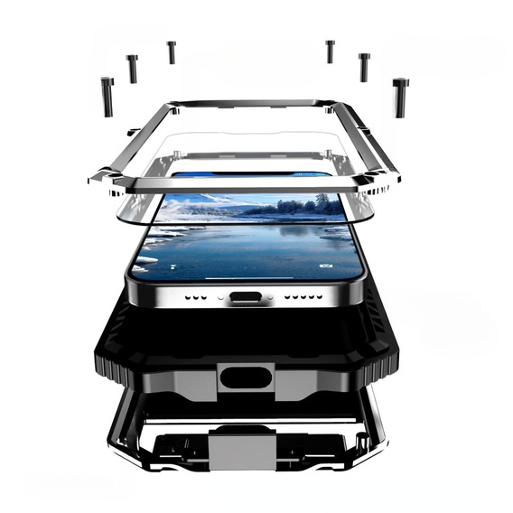 Бронированный чехол для iPhone 16E, R-JUST, серебряный