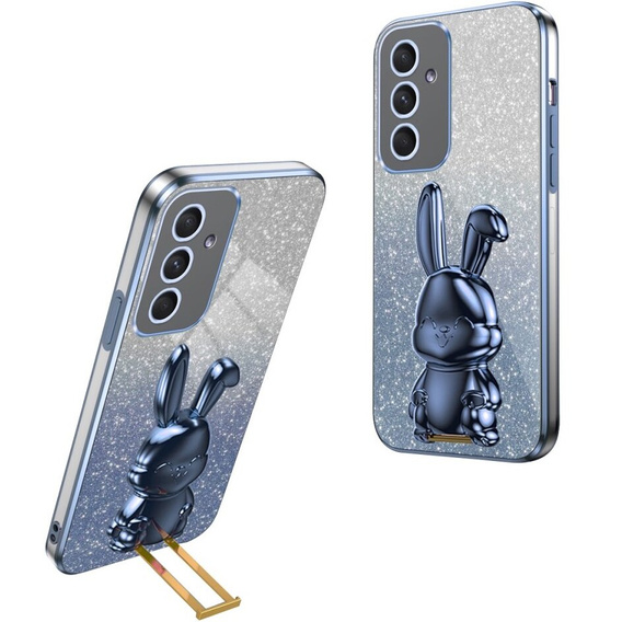 Чехол для Samsung Galaxy A54 5G, Glitter Rabbit, с выдвижной подставкой, синий