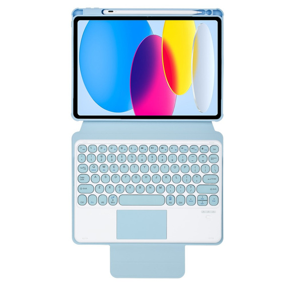 Чехол клавиатура для iPad 11" 2025 A16 (11 gen.) / iPad 10.9" 2022 (10 gen.), Rotary 360° Leather, светло-голубой
