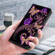 Откидной чехол для Xiaomi Redmi Note 12 4G, Wallet, flowers & butterfly, белый