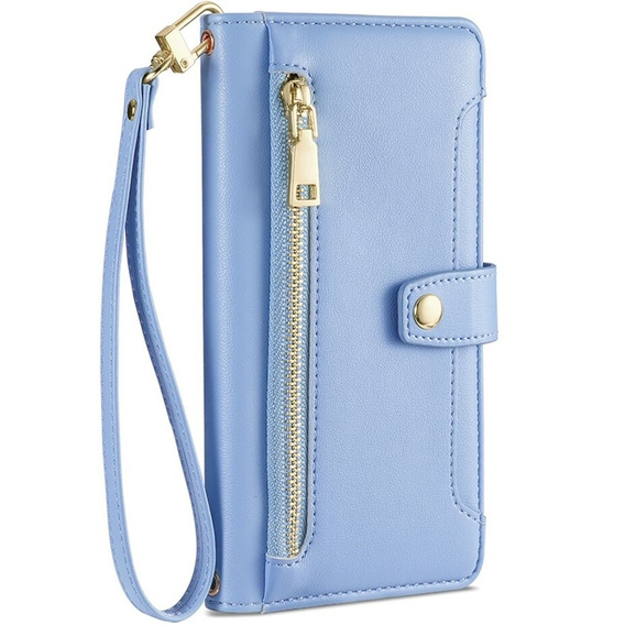 Откидной чехол для iPhone 14 Pro Max, Wallet Zipper Pocket, синий
