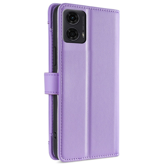 Откидной чехол для Motorola Moto G04 / G24 / G24 Power, Wallet Zipper Pocket, фиолетовый