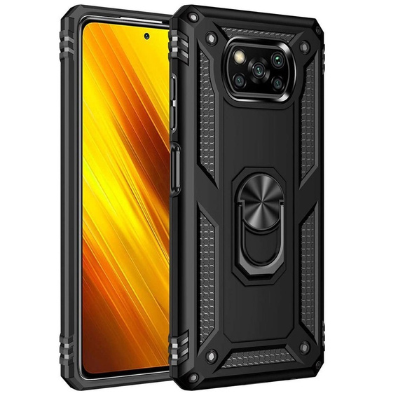 Броньований Чoхол до Xiaomi Poco X3 NFC, Nox Case Ring, чорний