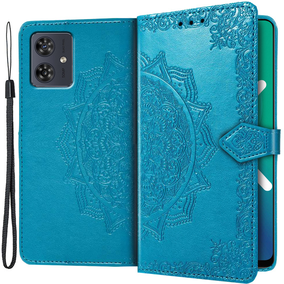 Откидной чехол для Motorola Moto G54 5G, Mandala, синий