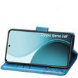 Чохол-розкладачка для Oppo Reno 14F, гаманець, метелик, синій