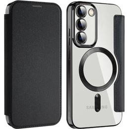 Откидной чехол для Samsung Galaxy S23, Wallet, MagSafe, чёрный