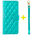 чехол-крышка для Samsung Galaxy A16, Rhombus Crossbody Leather, зелёный