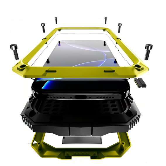 Чохол R-JUST з підставкою та вбудованим склом для iPhone 17 Pro Max