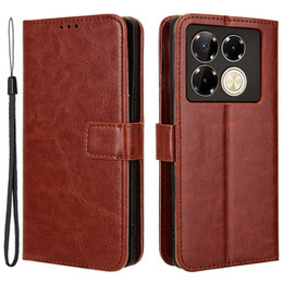 Футляр з клапаном для Infinix Note 40 Pro Plus, Crazy Horse Wallet, коричневий