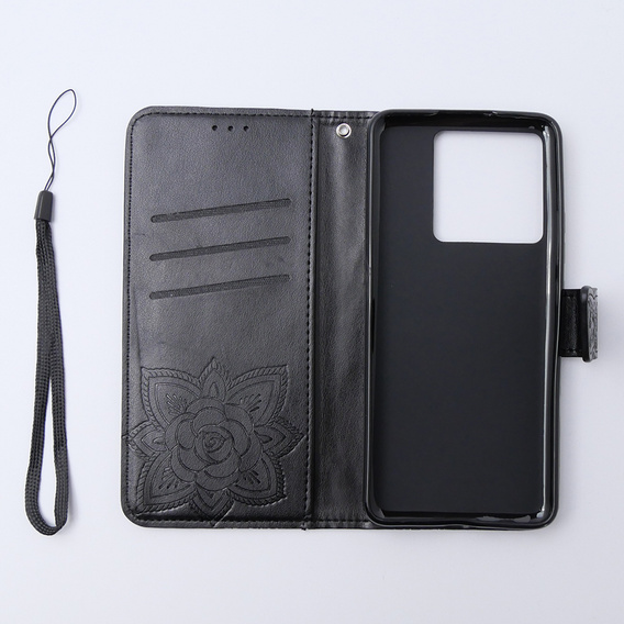 Чохол-книжка для Xiaomi 13T / 13T Pro, Butterfly, чорний