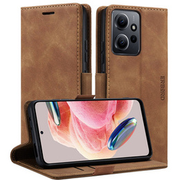 Чохол для Xiaomi Redmi Note 12 5G / Poco X5 5G, ERBORD Vintage, гаманець з клапаном, коричневий