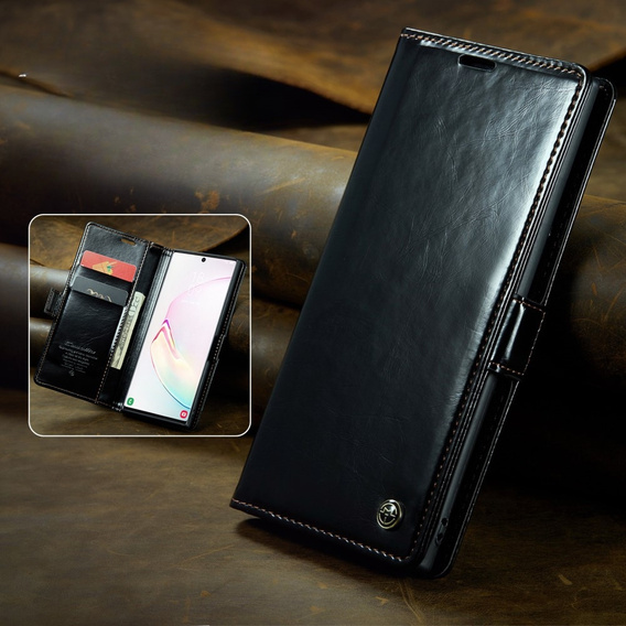 Чохол-обкладинка CASEME для Samsung Galaxy Note 10 Plus, Waxy Textured, чорний