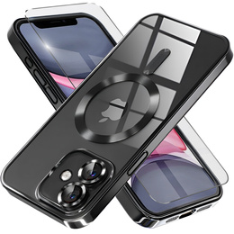 Чохол для iPhone 11, Electro MagSafe, чорний + Скло на екран