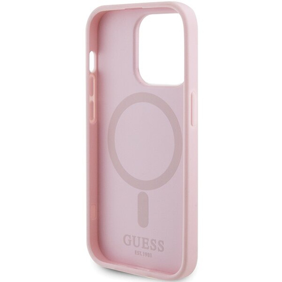 Чехол GUESS до iPhone 14 Pro, Saffiano MagSafe, розовый