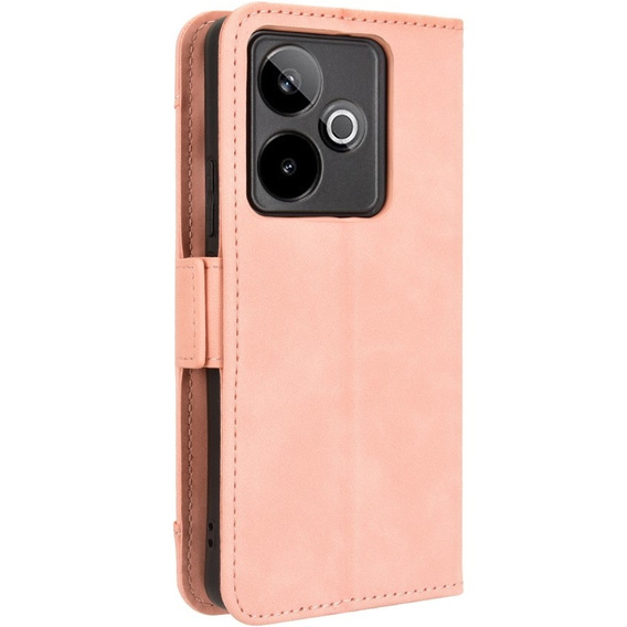 Футляр з клапаном для Realme GT 7 / 7T, Card Slot, рожевий