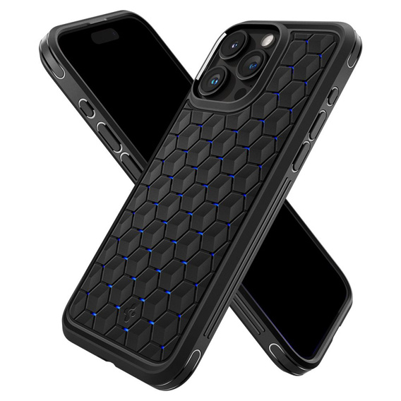 Чoхол Spigen do iPhone 15 Pro Max, Cryo Armor, Czarne Niebieskie