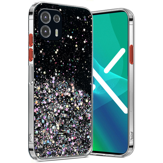 Чехол до Motorola Edge 20 Lite, Glittery, чёрный