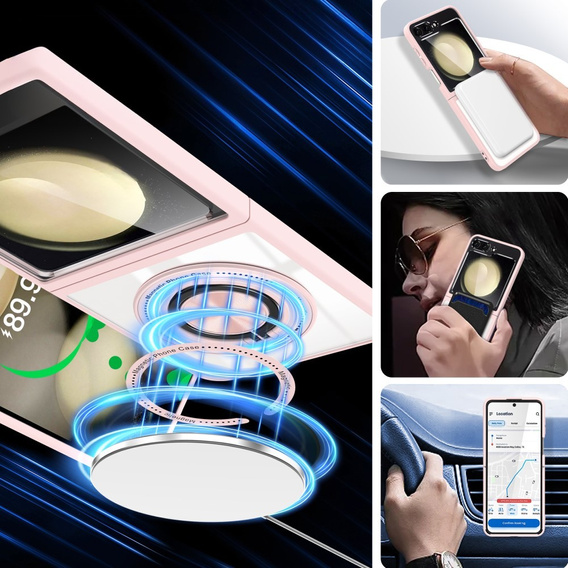 Чохол для Samsung Galaxy Z Flip7 FE / Z Flip6, Corners Dropproof, для MagSafe, прозорий / рожевий