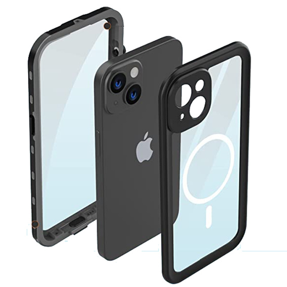 Водонепроницаемый чехол для iPhone 14, Redpepper, для MagSafe, чёрный
