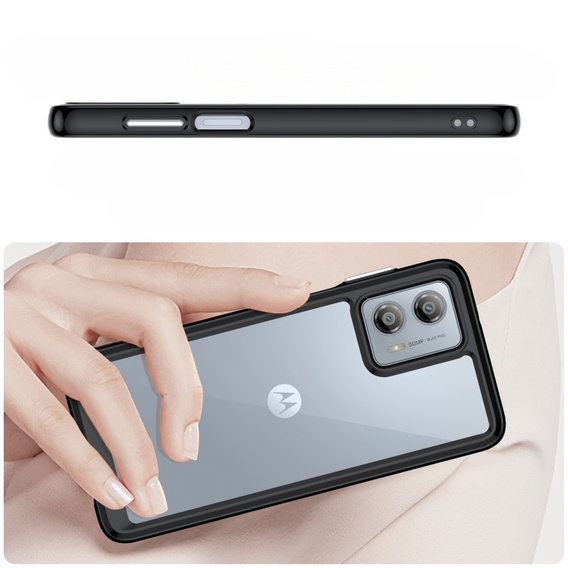Чехол до Motorola Moto G53 5G, Fusion Hybrid, прозрачный / черный