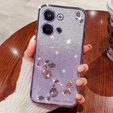 Чохол для Infinix Note 30 VIP, Glitter Flower, фіолетовий