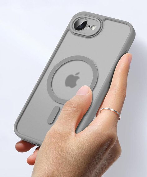 Чехол для iPhone 16E, для MagSafe, ERBORD Matt Case, титановый серый + стекло для экрана