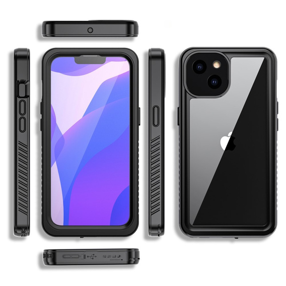 Водонепроницаемый чехол IP68 для iPhone 13, чёрный